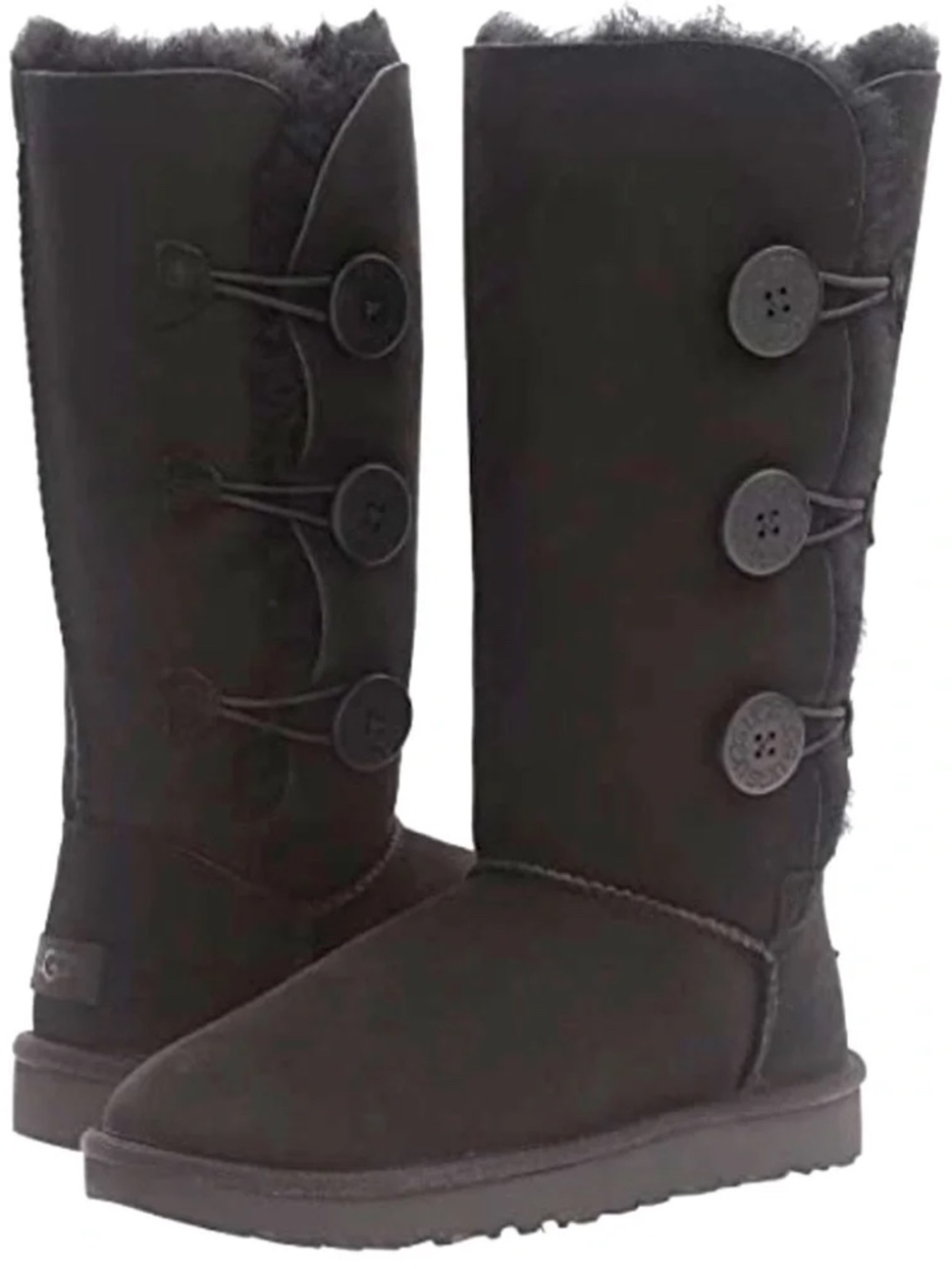 Ugg Australia Black Tall Bailey Button Triple Boots Women's 6